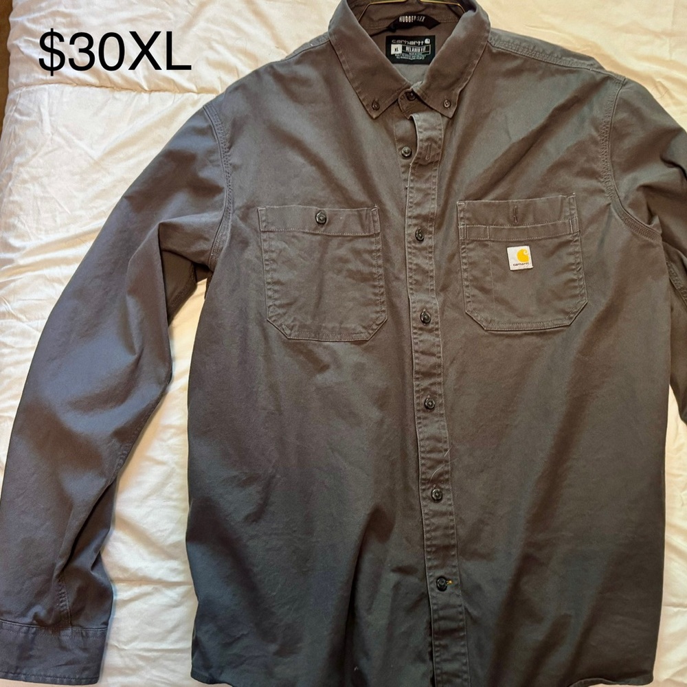 Carhartt Men's Charcoal Button-Down Shirt